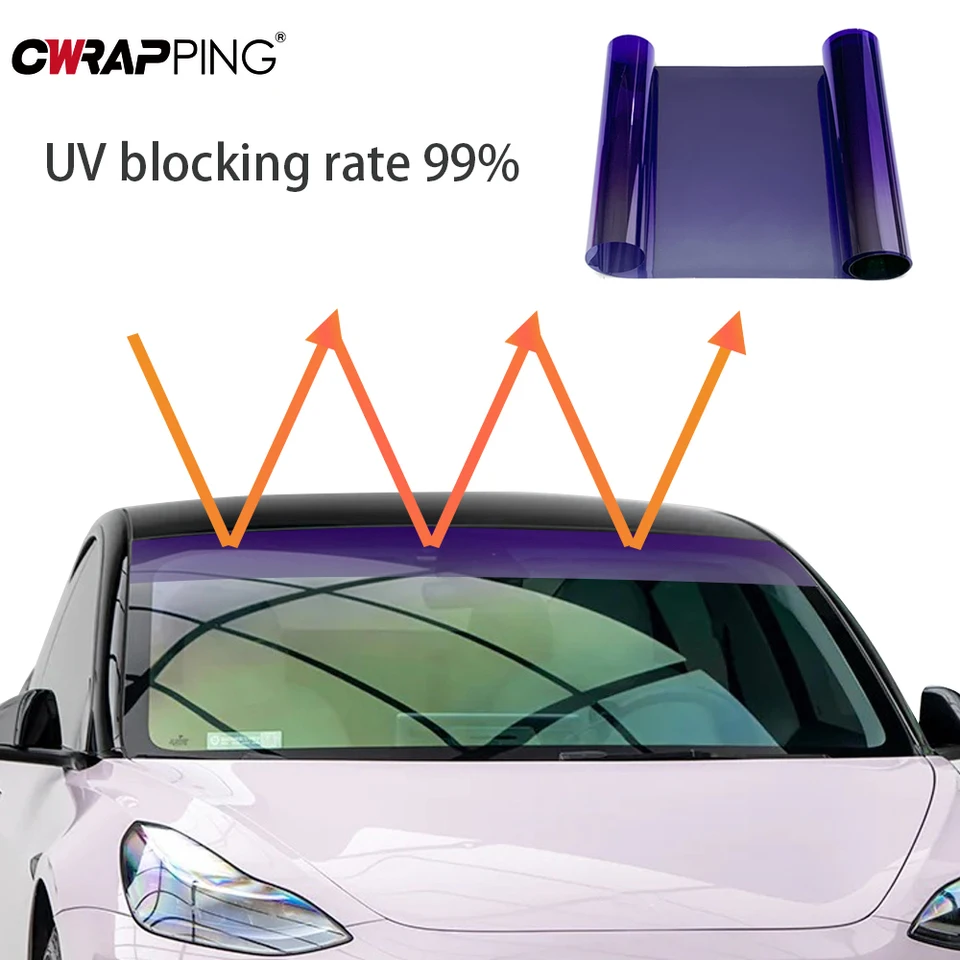 Adesivo Per Parabrezza Auto – Fascia Solare In Vinile Nero, Antiriflesso E Protezione UV, Universale Per Auto E Furgoni