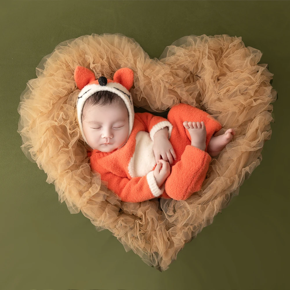 

Newborn Photography Clothing Cute Fox Costume for Baby Photography Props Cute Animal Design Jumpsuit Newborn Babies Gifts Set