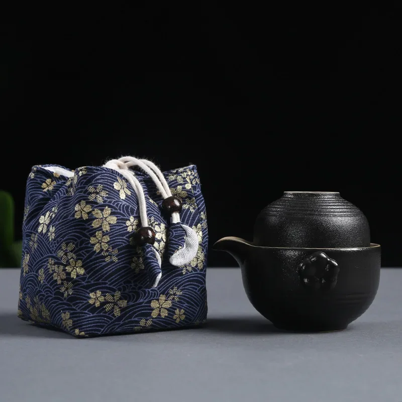 Tea Ceremony Utensils Cloth Bag Travel Tea Set Storage Bag Teacup Teapot Packing Fabric Drawstring Travel Set