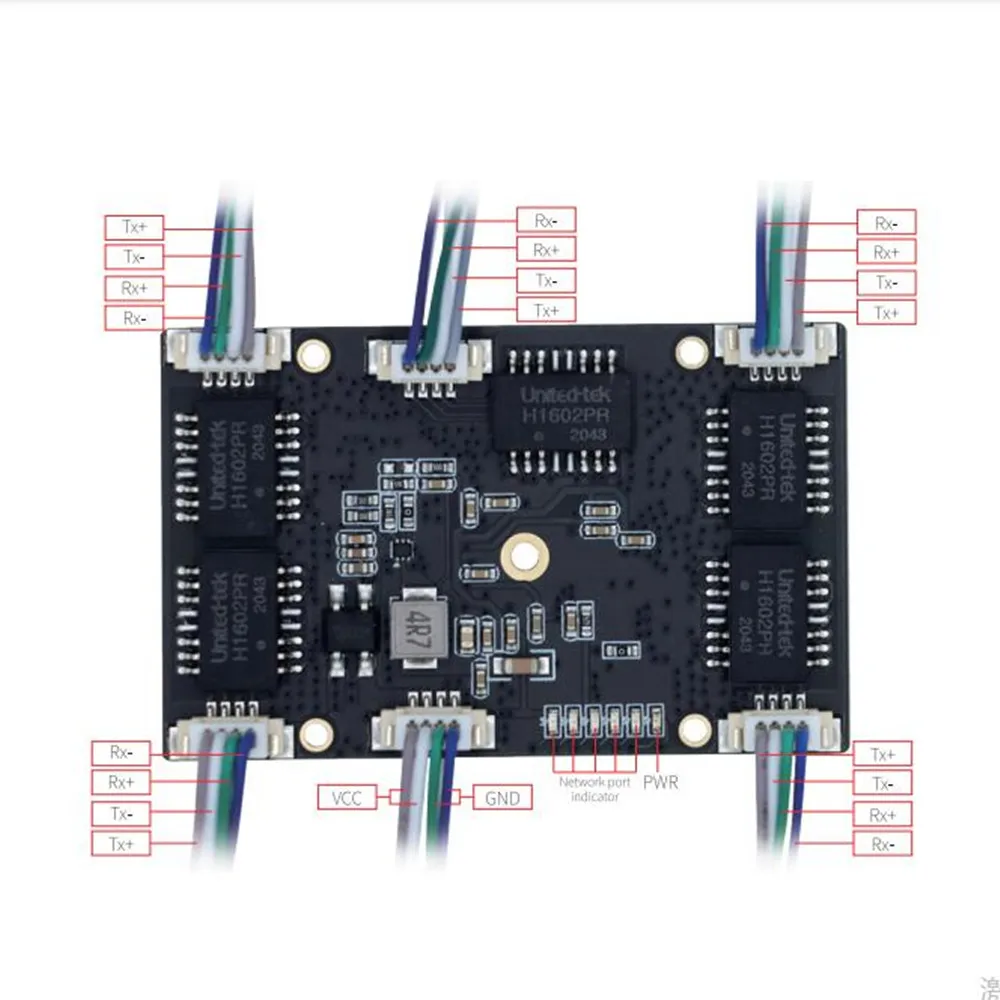 4 10/100M  Industrial Ethernet Switch board 802.3af/AT port power supply 100M switch PD separation buck 12vTemperature-40 to 75℃