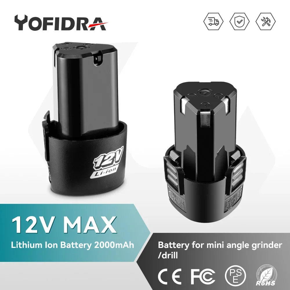 

12V 1500mAh Rechargeable Lithium Battery For Mini Angle Grinder Electric Drill Electric Screwdriver Spare Battery EU Plug