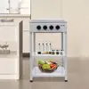 Stainless Steel Gas Stove 4-Burner BBQ Cooker with 2-Tier Storage Rack 3