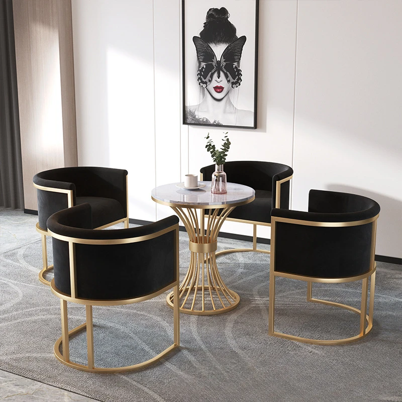 

Simple and casual single sand sales building, reception and meeting guests, negotiation of small round tables, coffee shops, mil