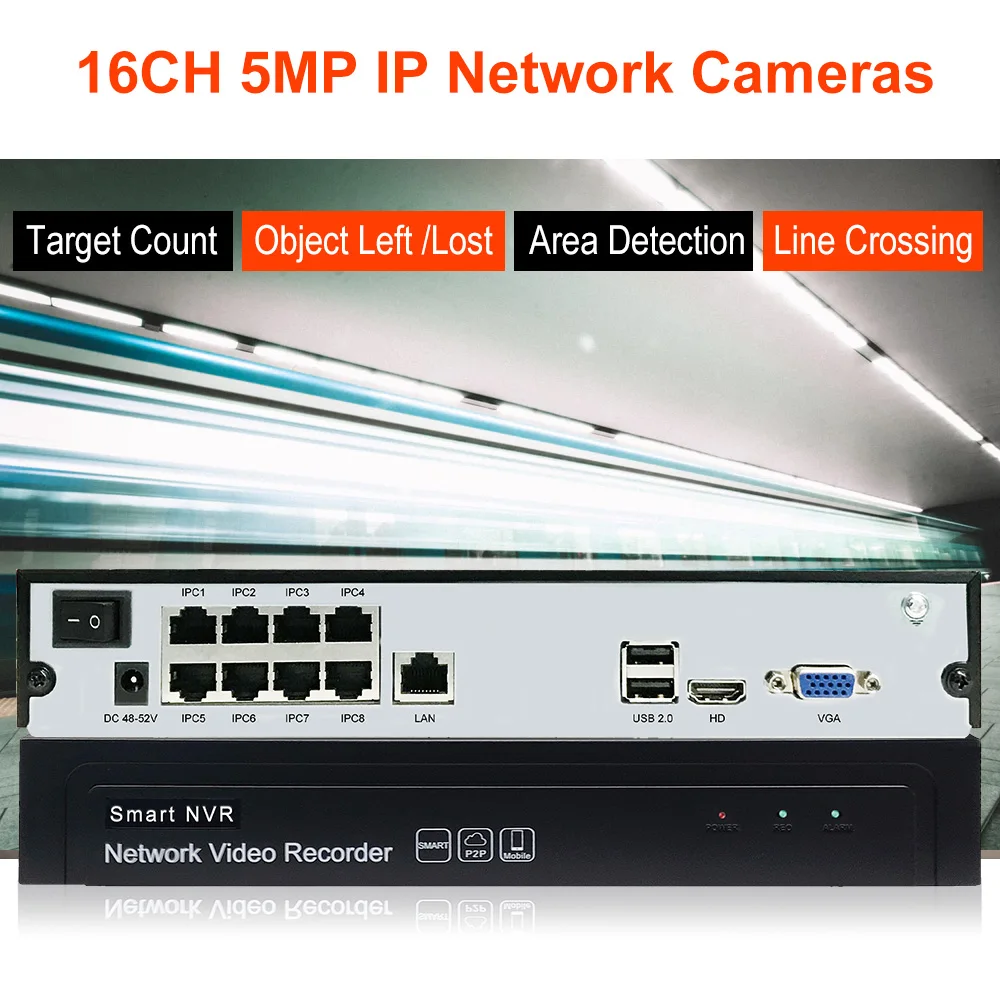 4K 8MP POE Ʈũ ϵ ũ  ڴ, ִ 16 ä IP ī޶, 16TB 뿪, 80M, H.264/H.265,  м, Onvif, NVR