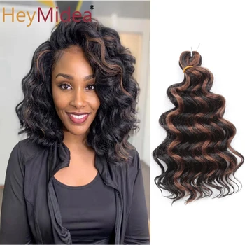 Synthetic Afro Curly Ocean Wave Crochet Hair 10Inches Freetress Water Wave Braiding Hair Crochet Braid Extensions for Women 1