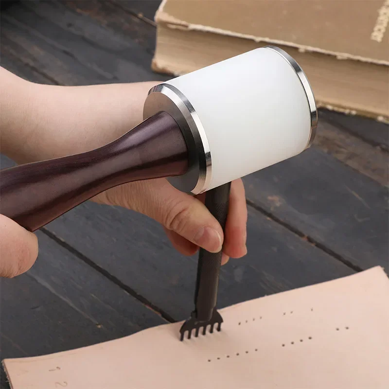 Leather Carve Hammer Nylon Carving Hammers Mallet Wood Handle For Leathercraft Punch Printing Percussion DIY Tool