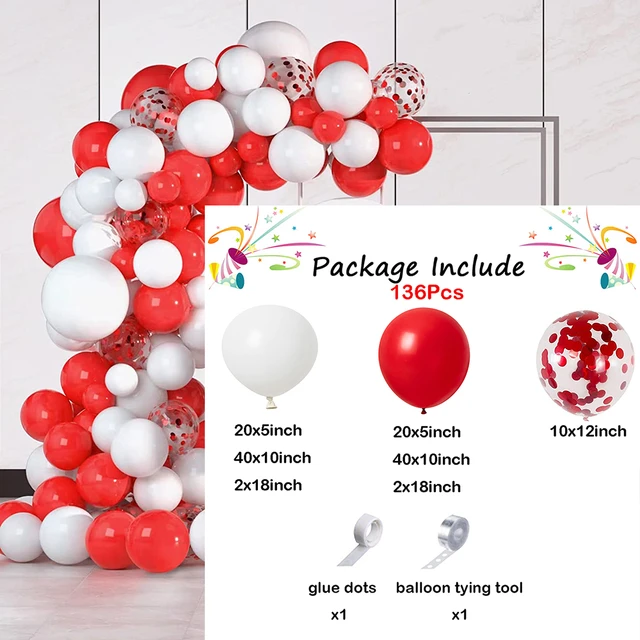 Red White Ballons Set Christmas Party Decoration Valentines Day Balloon  Birthday Wedding Engagement Party Supplies Latex balloon - China Balloon Set  and Holiday Decoration price