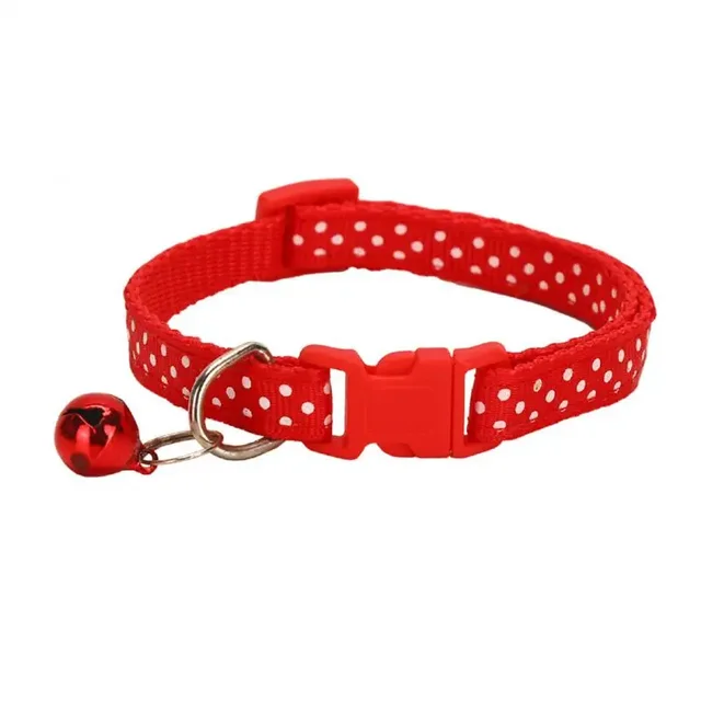 Nylon Adjustable Cat Collar Kitten Dog Universal Quick Separation Small Collar with Bell Pet Supplies Kitten Accessories 4