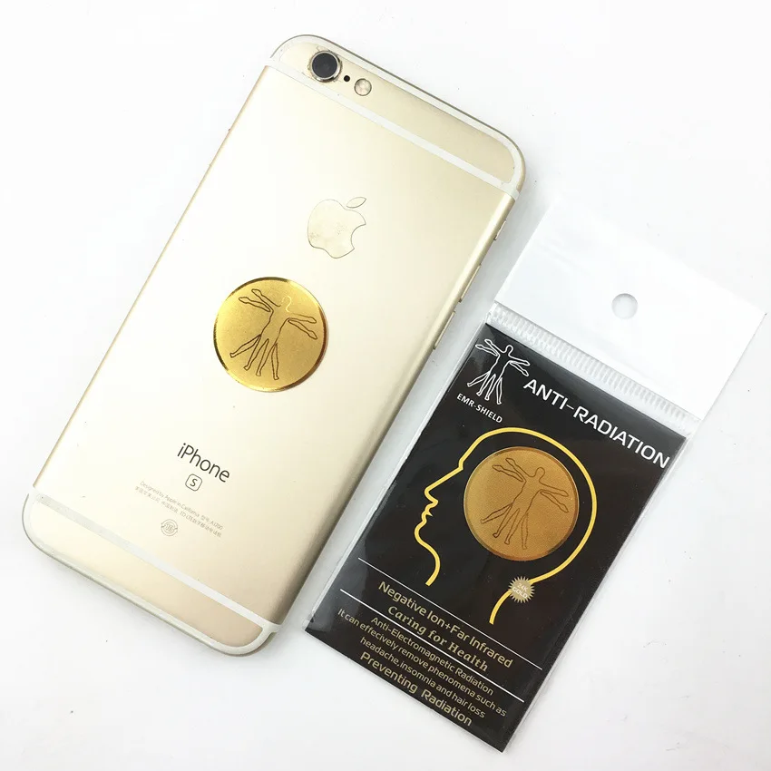 24K metal two person circular radiation resistant mobile phone sticker EMR mobile phone sticker jewelry