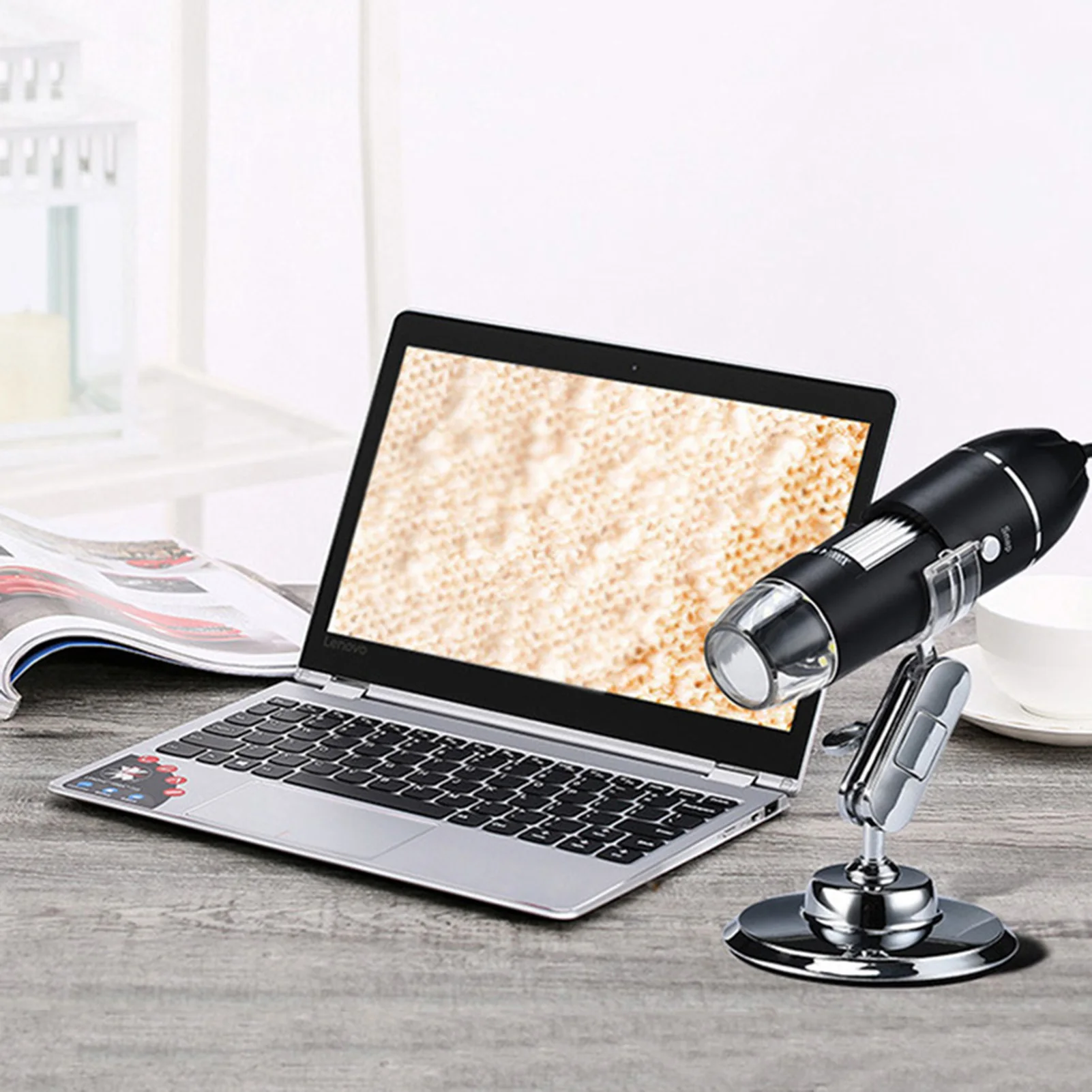 Digital Electron Magnifying Glass U-shaped Adjustment Bracket Microscope Suitable for Computer Laptops 2