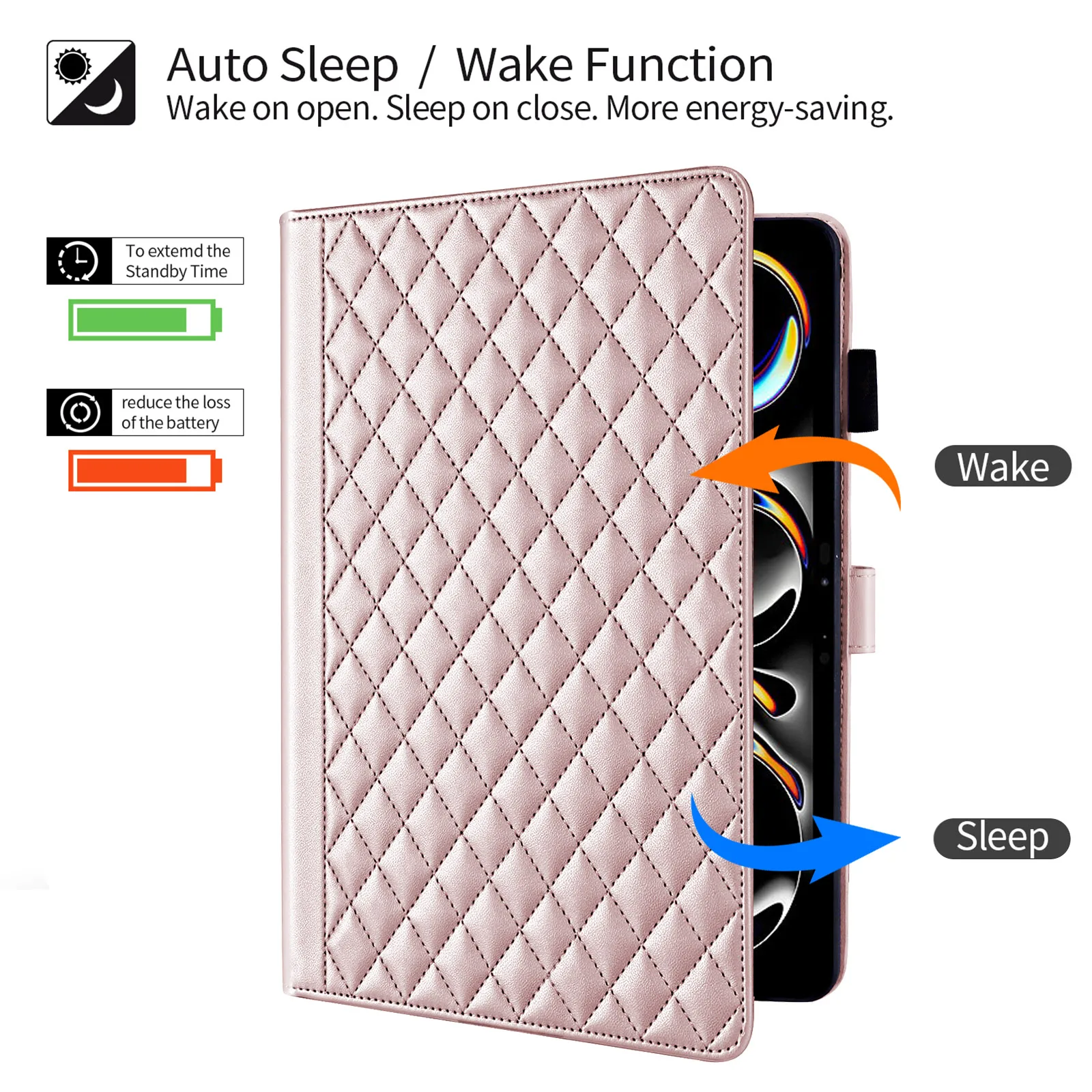 Diamond Back Silicone Magnetic Tablet Case