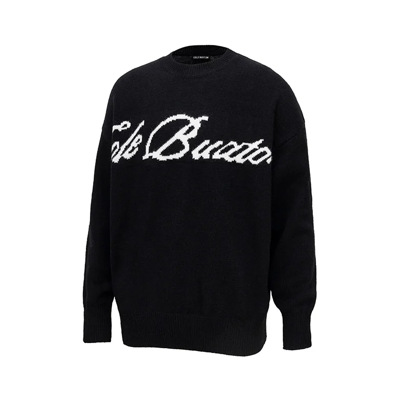 

High Quality Casual Men Women Couple Blue Black CB Knitted Sweatshirts Classic Scrawled Slogan Logo Jacquard Cole Buxton Sweater