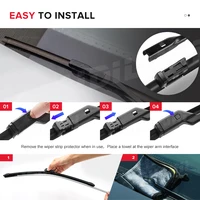 MIDOON Wiper Front & Rear Wiper Blades Set For VW Tiguan MK2 2017 2018 2019 2020 Windshield Windscreen Window 26"+21"+14" 2