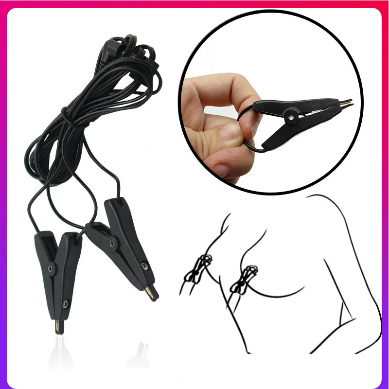 Nipple sex toys,nipple clamps,nipple clamp vibrator Electric Shock Nipples Clamps Breast Stimulation Labium Clitoris Clips Adults Games Bondage Sets Erotic Toys for Women