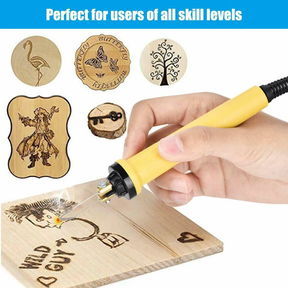 Pyrography Wood Burning Kit Professional Wood Burner Tool Dual Pen 30 Tips  with Bag - AliExpress