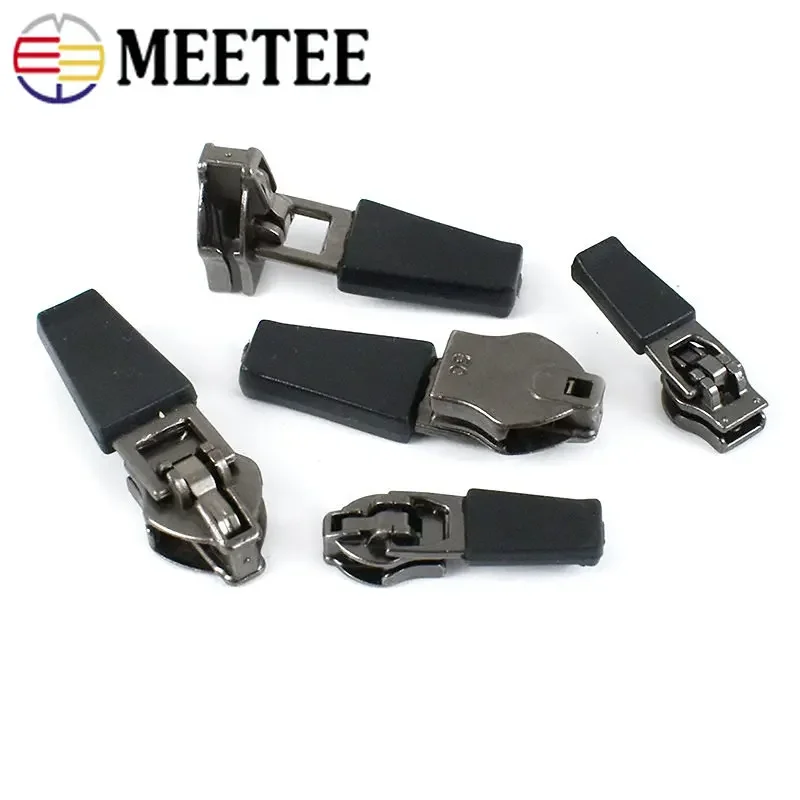 Zipper Repair Kit Zipper Pullers Zipper Sliders Zipper Heads Zipper Accessories 10Pcs 3# 5# Anti-loading Waterproof Zipper Slider Reverse Installation Invisible Nylon Zippers