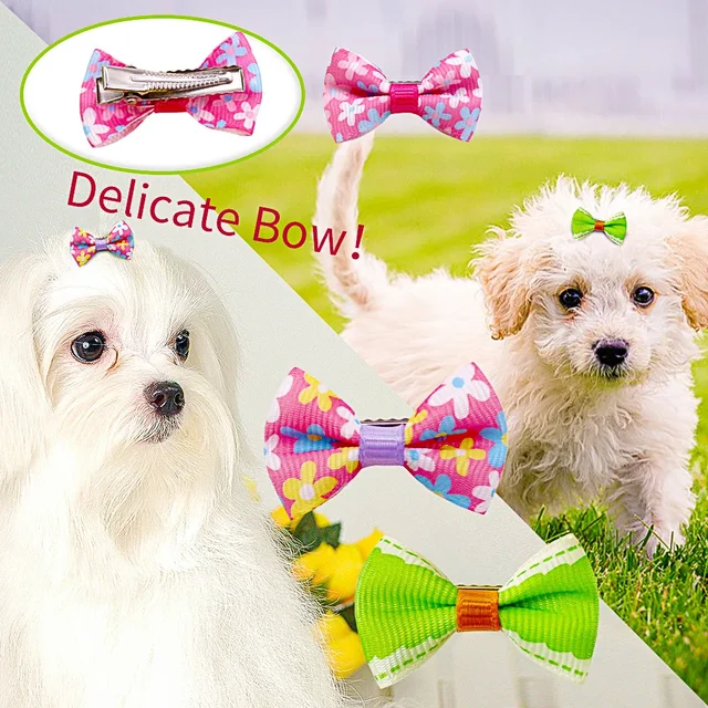5/10/20Pcs Dot Pet Grooming Hair Clips Dog Cat Bows Hairpin Pet Girls Barrette for Small Dogs Supplies Pet Hair Grooming Acce 3