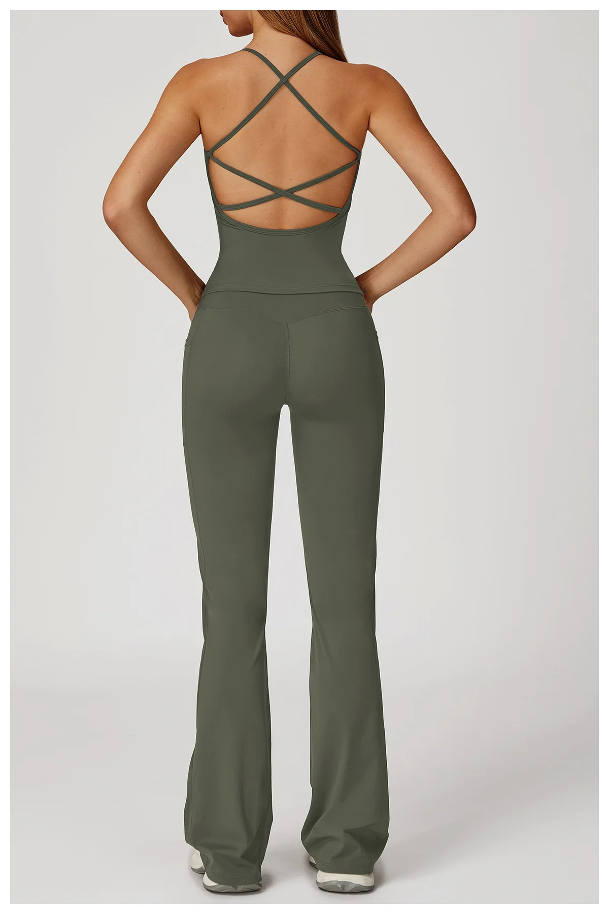 Pantalon Yoga Évasé Taille Haute Femme