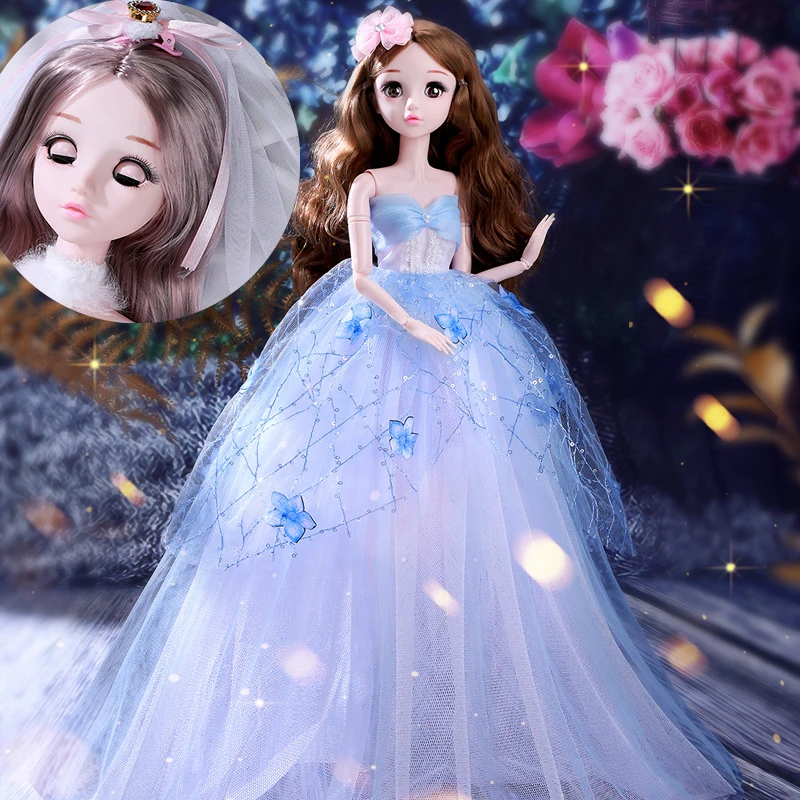30cm / 60cm Princess Doll Blinking Doll Full Set Wedding Dress BJD Doll Kids Girl Doll Toy Gift Toys for Girls