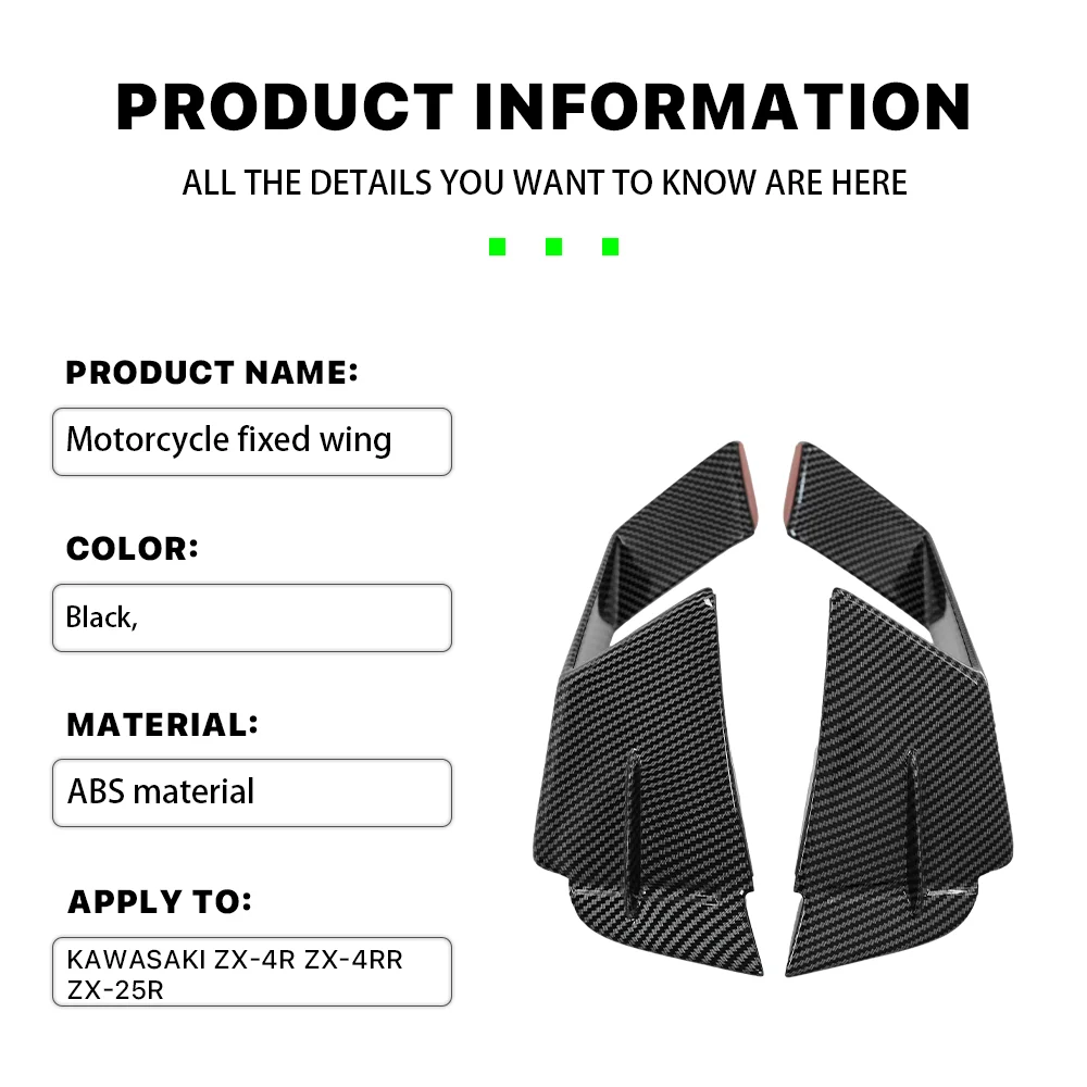 wing For Kawasaki ZX4R ZX4RR 2023 2024 Ninja ZX-25R Front Fairing