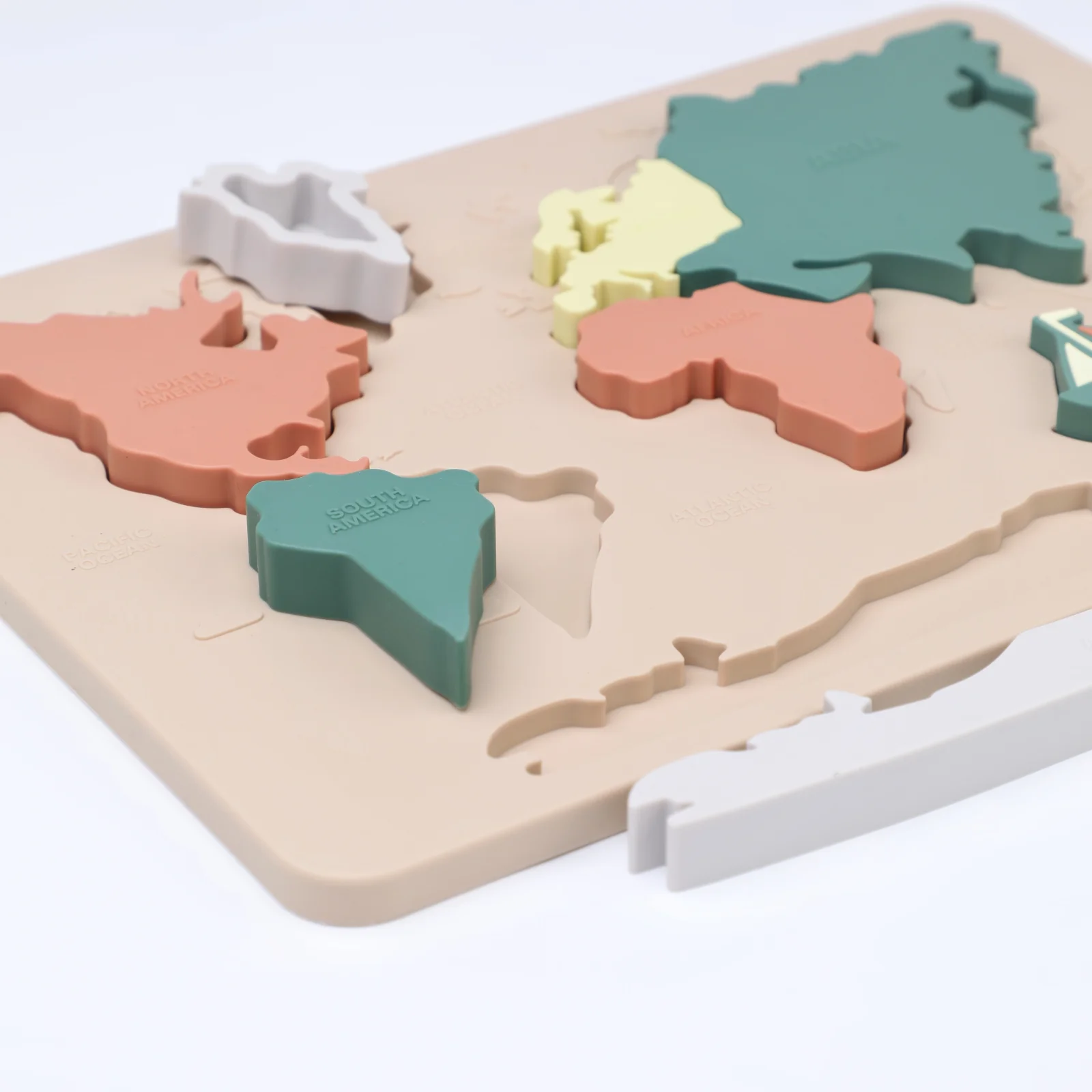 Baby Montessori Learning Educational Math Toy World Map Puzzle Toys Matching Toy Soft Silicone For Kids Children Accessories