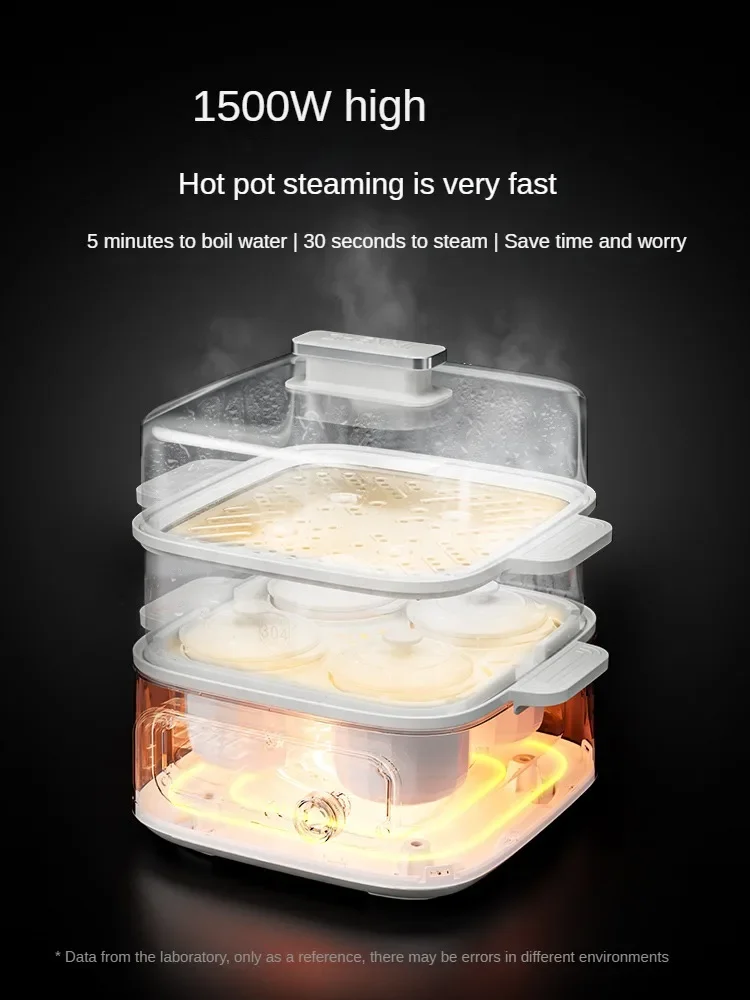 220V Stainless Steel Electric Food Steamer-Multi-Functional Breakfast Maker with Large Capacity and Multiple Layers