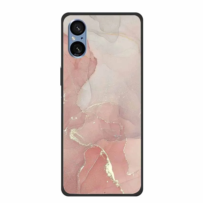 Elegant Marble Shockproof Soft Silicone TPU Back Cover for Sony Xperia 5V - Premium Phone Protection Case