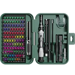 Professional Precision Screwdriver Set - 132-in-1 Magnetic Tool Kit with Torx and Phillips Bits (Green)