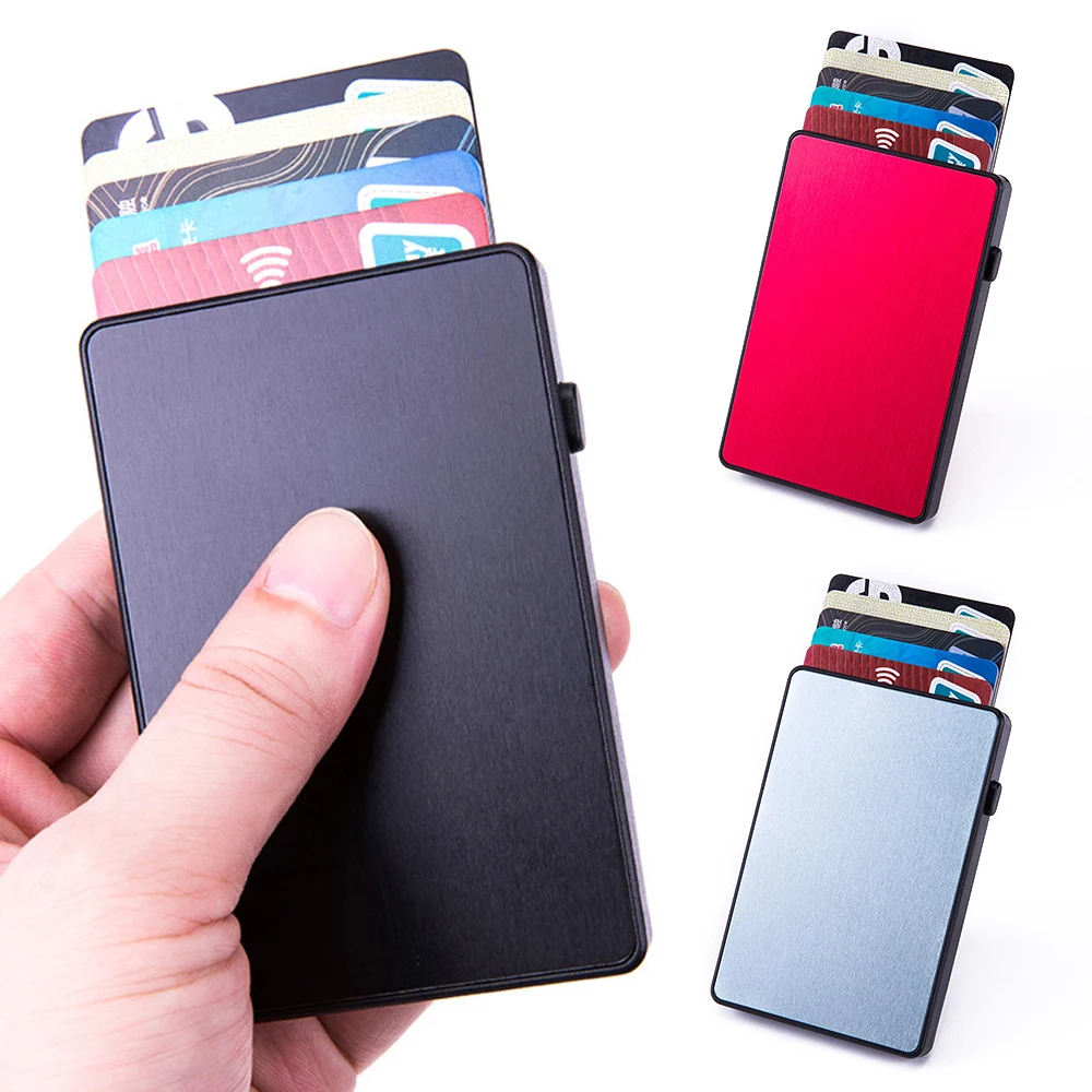 

Anti-theft Card Holder Cover Card Box Automatic Card Bag Credit Card Case Card Wallet Thin Creative Aluminum Alloy