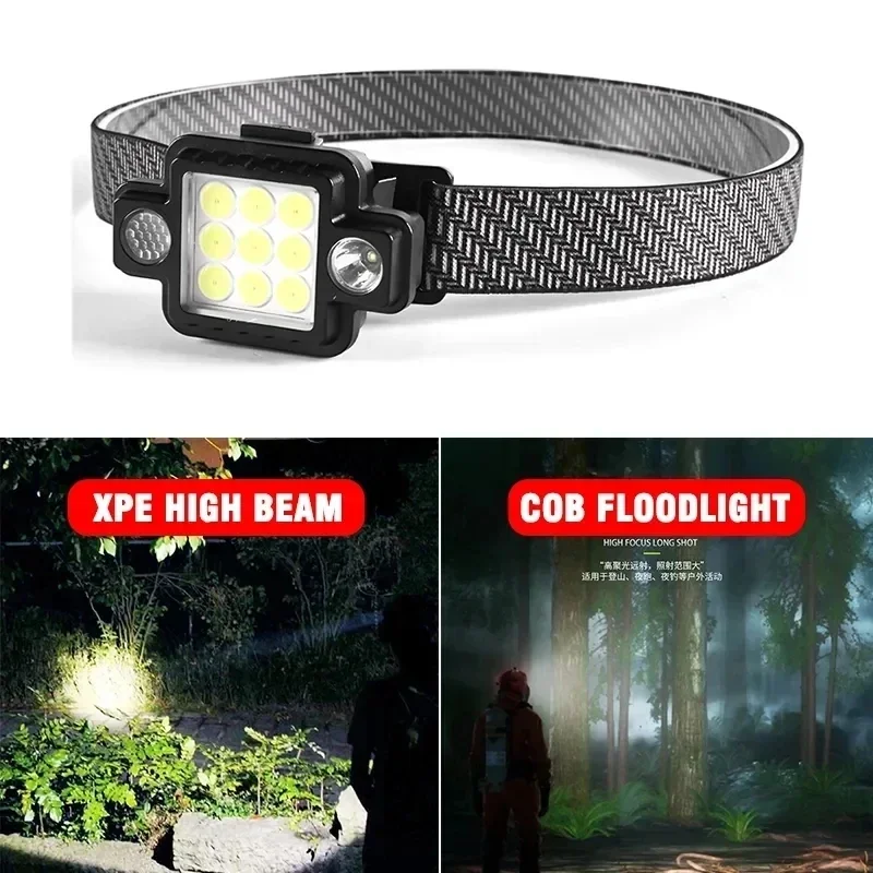 Head Flashlight Cob Headlamp Work Light Multifunctional COB+XPG Headlight Type-C Rechargeable Strong Light Head Torch Magnetic Work Lamp For Outdoor Camping Fishing