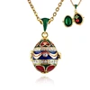 Enamel HandMade Jewelry Can Open Brass Vintage Egg Pendant Crystal Necklace Gift To Women Girls Apple Inside Christmas 1