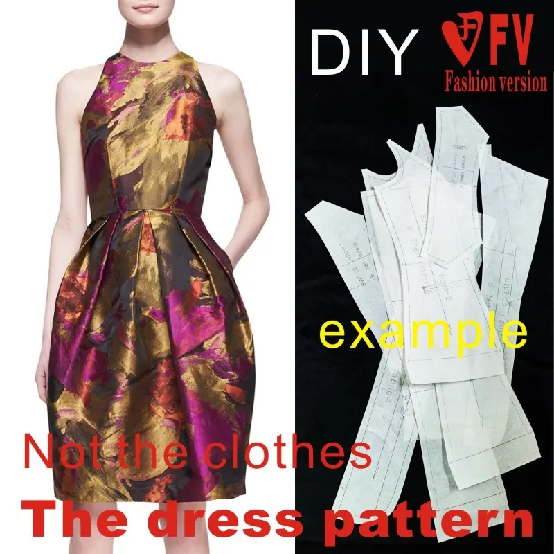 Dresses Sewing Pattern Template Cutting drawing Clothing DIY ((Not selling clothes)) BLQ-142