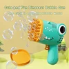 Kids 40 Hole Dinosaur Bubble Gun Toys Summer Soap Water Bubble Machine 2-in-1 Electric Bubble Machine For Children Gift Toys 4