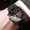 2PCs/Set Men's Watch Set Classic Versatile Fashion Casual Style Quartz Leather Watch Sport Style Business Watch Box not included 4