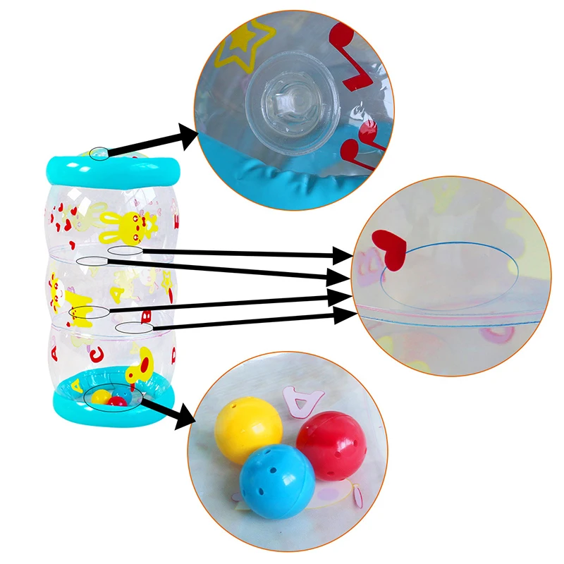 Baby Crawling Roller Toy Inflatable Toddler Bell Sassy Toys PVC Baby Crawling Baby Toys Learning Roller & Bells Toddler Standing