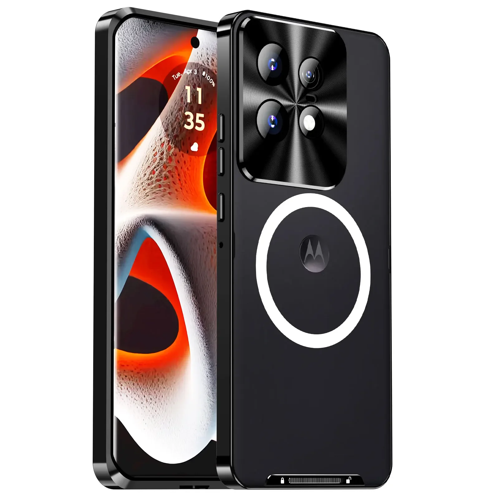 Case For MOTO Edge 50 Pro  Aluminum Alloy Frame Magnetic Glass Back Cover for MOTO Edge 50Pro Shockproof Bumper Funda 6