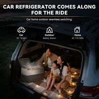 Podofo 30L автомобильный холодильник портативный мини-холодильник с морозильной камерой 12/24 В компрессорный охладитель 110-240 В ящик для льда для кемпинга, путешествий на открытом воздухе — изображение 4