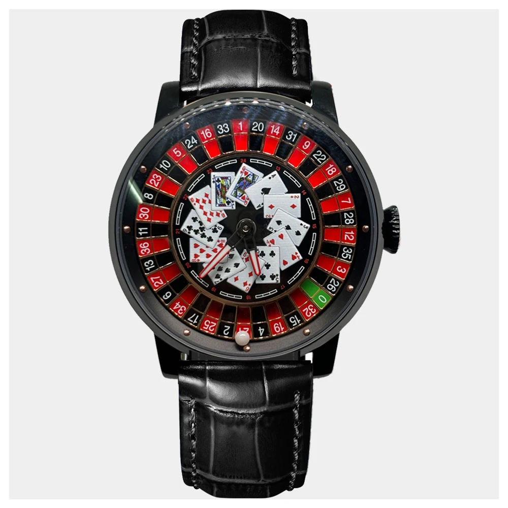 Richard Mechanical Watch NH36 Sapphire Glass Rotating Dial Las Vegas Roulette Desktop Theme Automatic Watch Men Texas Holdem mechanical watch