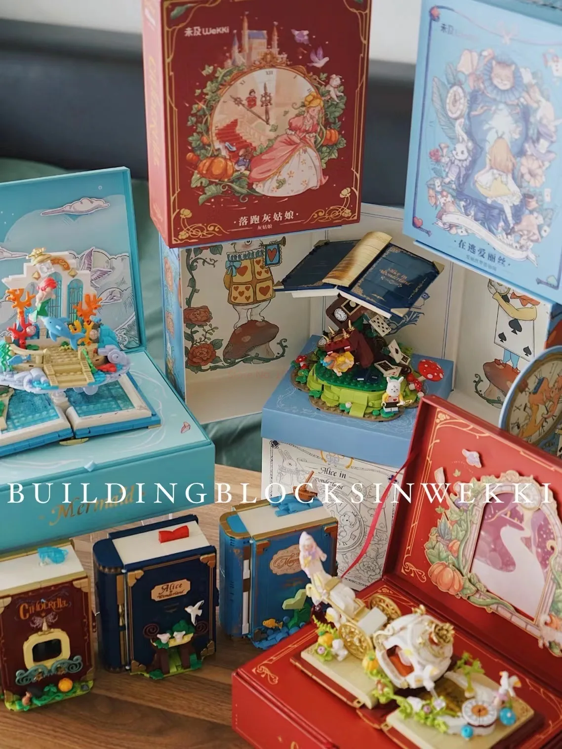 Diy Wooden Unfinished Fairy Tale Town 3d Book Puzzle Assembly Building Block Book Collection Decoration Toy Birthday Gifts