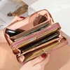 Long Women's Wallet Female Purses Tassel Coin Purse Card Holder Wallets Double Zipper Pu Leather Clutch Luxury Money Phone Bag 2