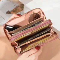 Long Women's Wallet Female Purses Tassel Coin Purse Card Holder Wallets Double Zipper Pu Leather Clutch Luxury Money Phone Bag 2