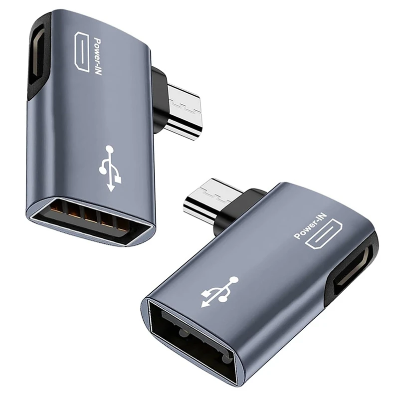 OTG Adapter 2Pcs 90 Degree Left/Right Angle Micro-USB To USB for Fire TV Stick Android Phone Tablet conversion board