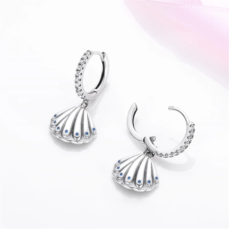 Women's Ocean Theme 925 Silver Dolphin Sea Star Shell Sea Turtle Earrings