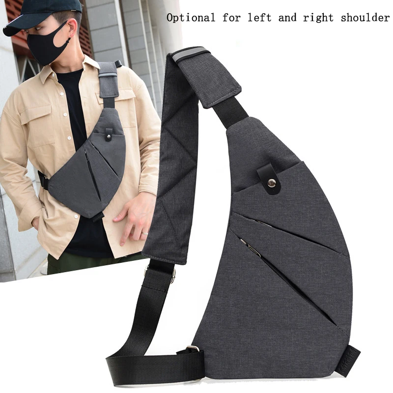 

Модная Простая мужская нагрудная сумка для отдыха на открытом воздухе, велосипедная сумка через плечо с защитой от кражи, нейлоновая водонепроницаемая сумка через плечо