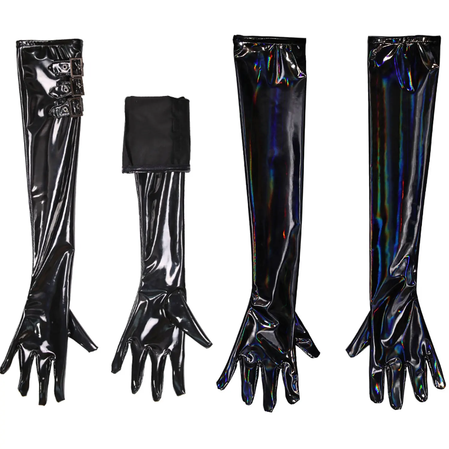 

Sexy Imitation Leather Shiny Long Glove Punk Rock Gloves Hip-Pop Jazz Bright Mittens Clubwear Pole Dance Stage Performance Glove