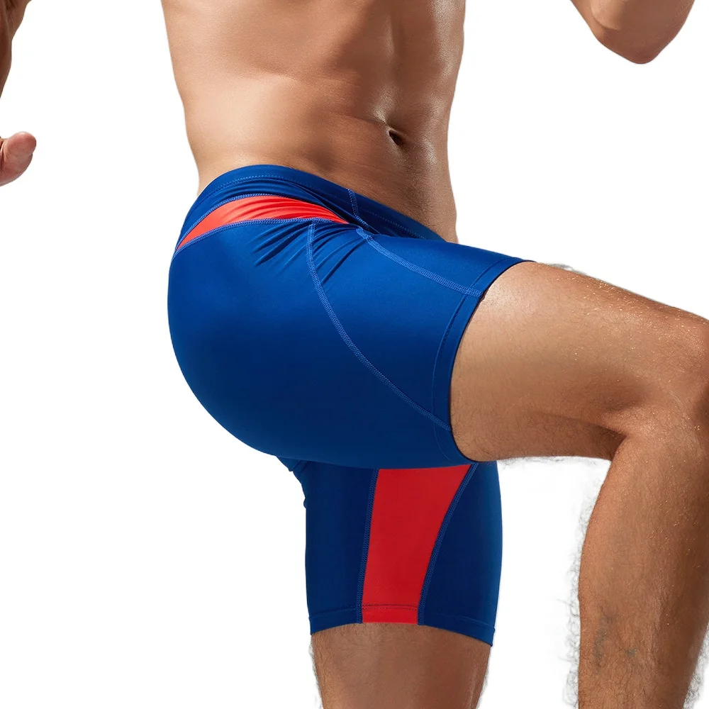 Seobean Swimwear Men Long Boxer Trunk Bikini Swim Wear Shorts Low Cut Sexy Mens Beach Swimsuit Surf Bathing Suit Swimming Trunk