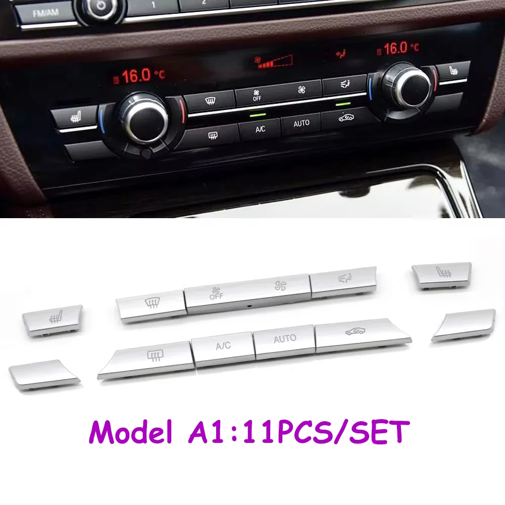 F10 F11 F06 F12 F01 F02 F15 F16 Silber Dashboard Klimaanlage Ac Tasten Abdeckung Kappen Reparatur Kit Für BMW 5 6 7 Serie X5 X6 – Detail 6