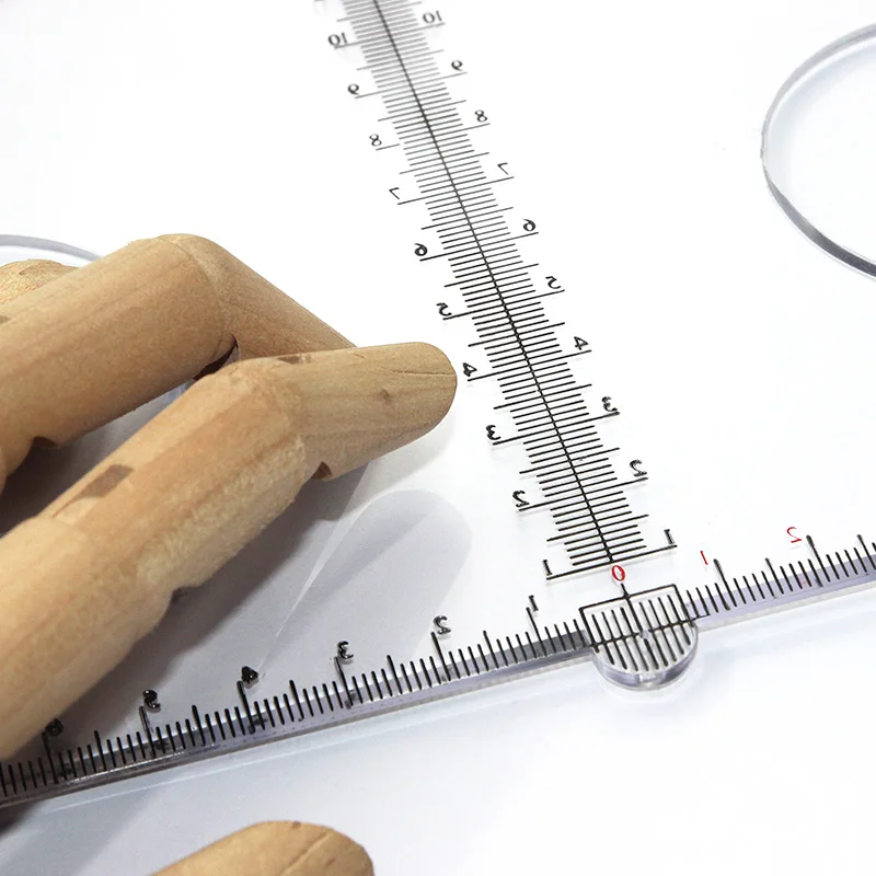 Transparent organic material 180 degrees semicircular protractor diameter 30 cm large measuring instrument
