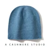 Special Offer Women Wool Cashmere 35% Slouchy Beanie Hat Simple Solid Caps Rolled Hem Warm Sleep Hair Bonnet 4