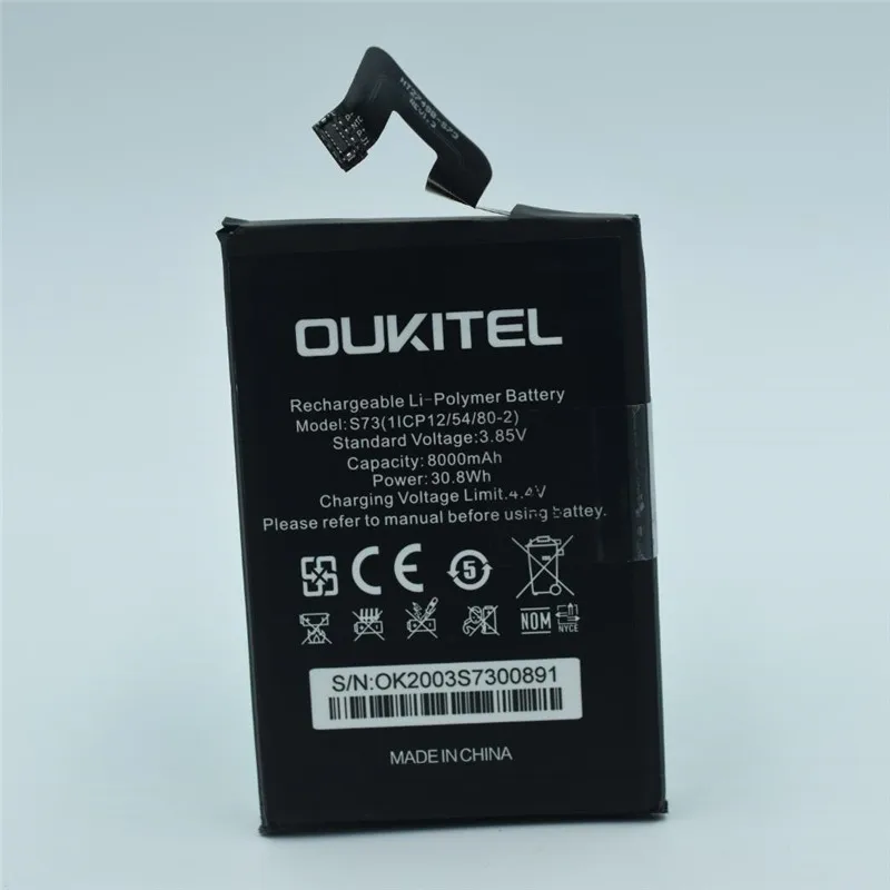 

Оригинальный аккумулятор в наличии 100% для OUKITEL WP5, батарея 8000 мАч, длительное время ожидания, высокая емкость для батареи OUKITEL S73
